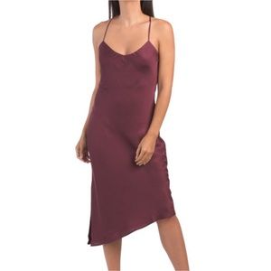 AG Adriano Goldschmied Scarlet Slip Dress Sz Md Asymmetrical Cross Back $228